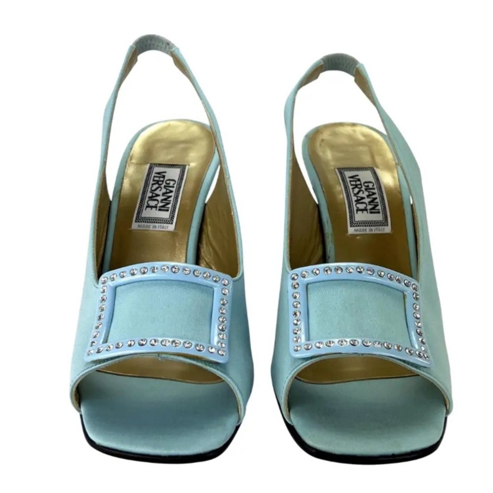 Versace Baby Blue Crystal Shoes size 38 - Picture 5 of 7